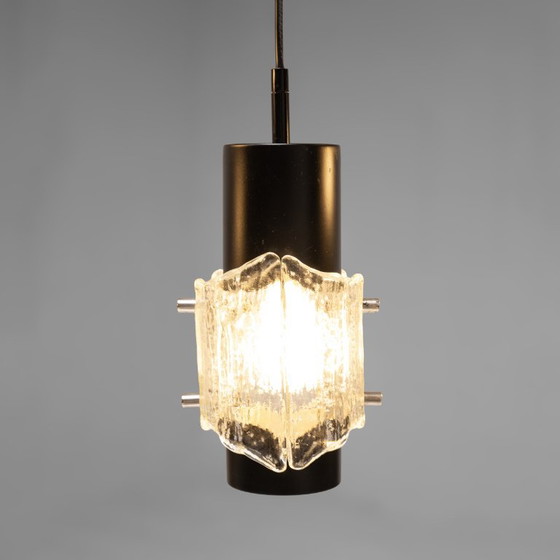 ‘Ice’ glazen hanglamp, Scandinavisch, jaren 60, set van 4 – Hanglampen, Glass (photo 7 of 10)