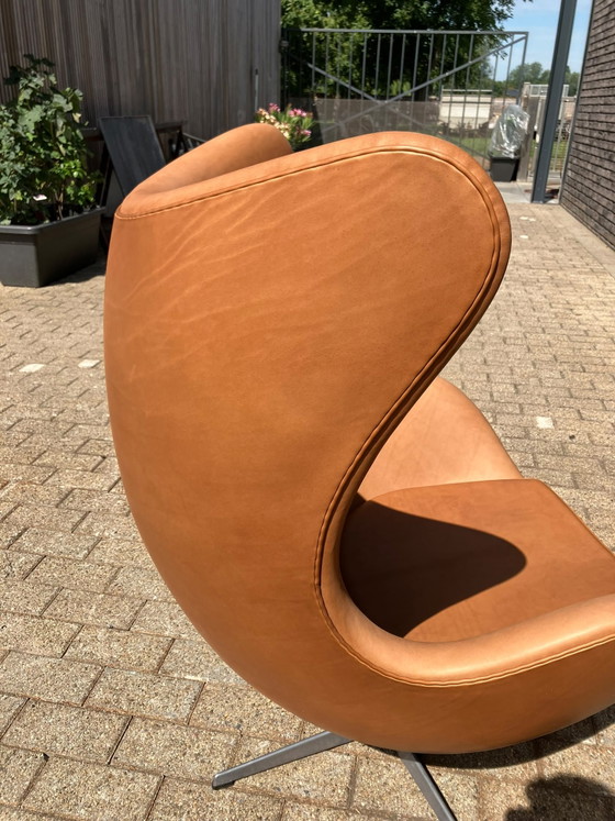 Image 1 of Exclusive early Fritz Hansen Egg Chair from 07–‘63 in Cognac Camel vintage leather in MINT CONDITION!!