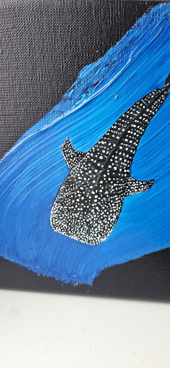 Image 1 of Original handmade acrylic painting whale shark