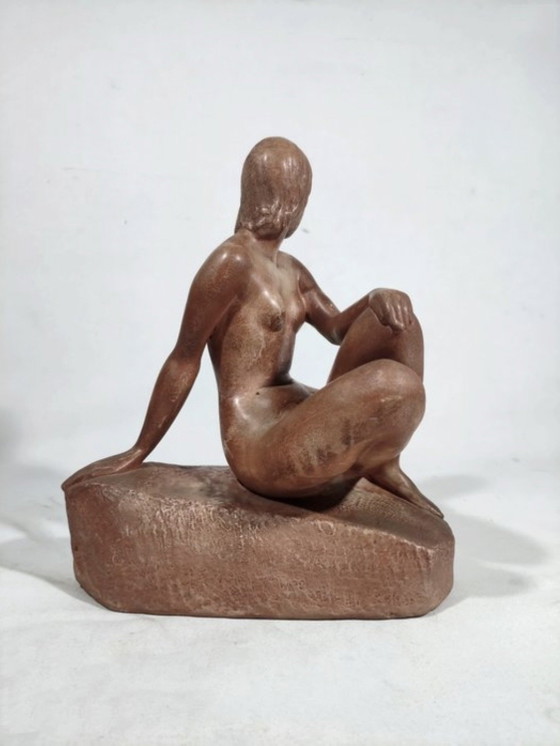 Image 1 of Art Deco Sculpture 'Seated Nude' – Emilio Musso (ca. 1930) | Unique