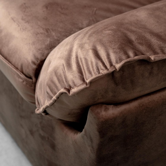 Paire de Chaises & fauteuils Vintage en Velours Marron – Années 70 – Velvet (photo 2 of 12)