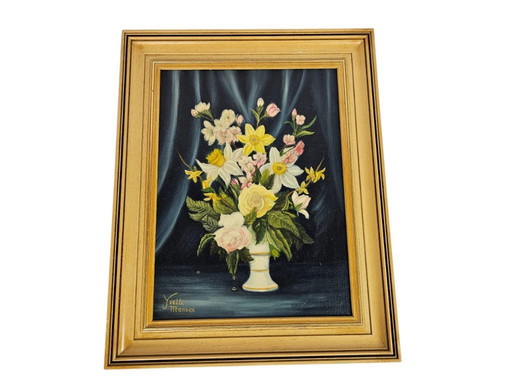 J. Mannee – Öl auf Leinwand – Blumenstillleben