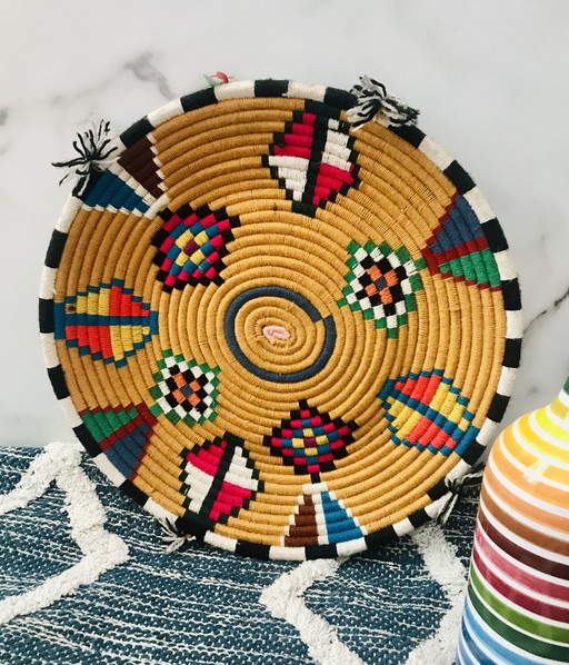 Ethnic Wool Wall Basket