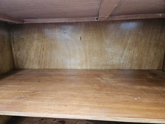 Image 1 of Art Deco dressoir van walnoot en wortelhout met aluminium onderstel, 1940