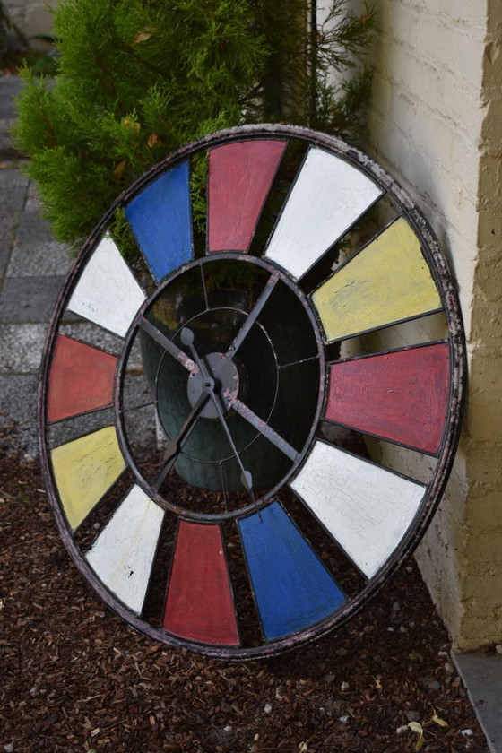 Image 1 of Grande horloge en métal mondrian