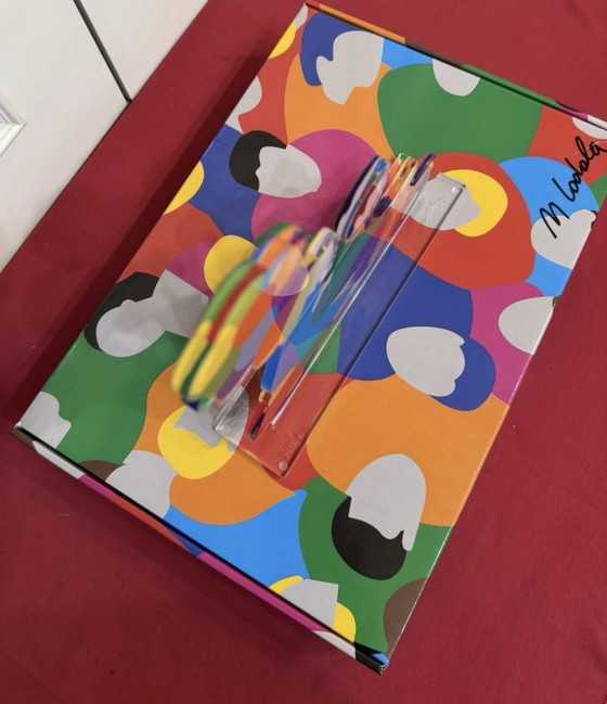 Image 1 of Marco Lodola silkscreen on plexiglass support feeling size 30.8x0.7x33.9cm
