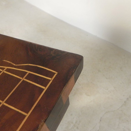 Image 1 of Art Deco style console table with different types of inlaid wood