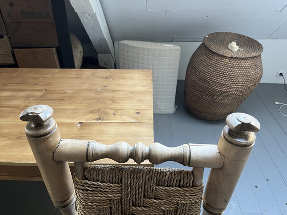 Image 1 of 6 Stühle aus Holz und Seil, die Adrien Audoux und Frida Minet zugeschrieben werden