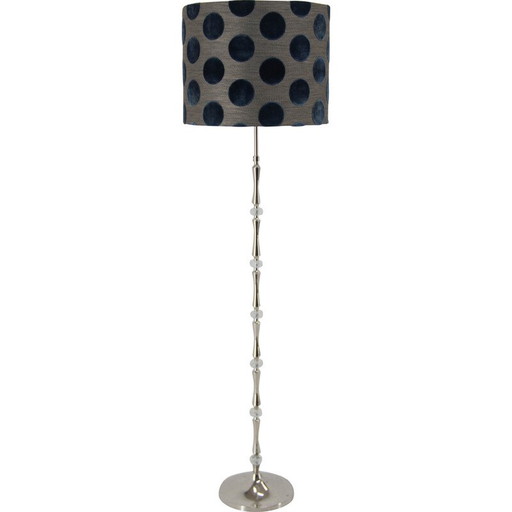Vloerlamp van Mid Century nikkel en glas, Duitsland 1970