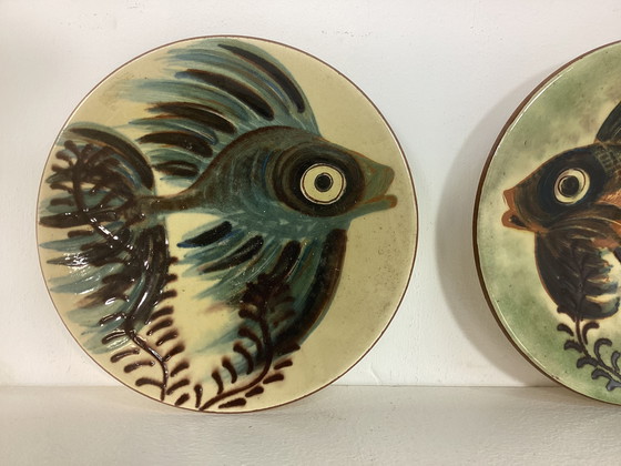Image 1 of 2 piatti da parete in ceramica spagnola Puigdemont vintage anni Cinquanta e Sessanta