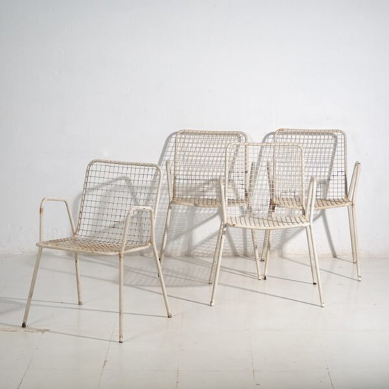 Antique outdoor chairs with armrests (c.1920). Set of 4 pieces #4 – Garden chairs, Iron (photo 5 of 40)