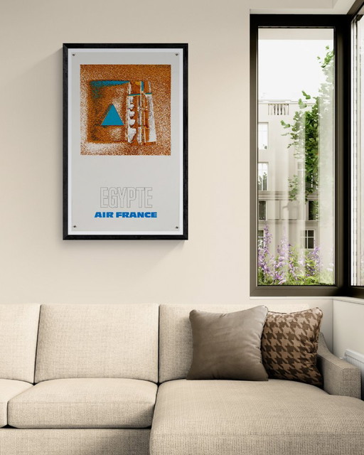 Air France Égypte – 1971 – Affiche de voyage vintage originale de Raymond Pagès – Style moderne du milieu du (photo 2 of 8)