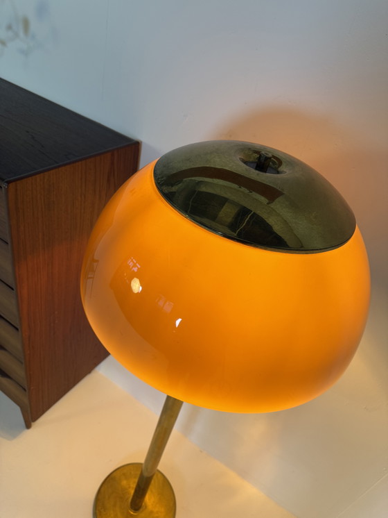 Image 1 of Lampada da terra vintage a fungo in ottone, Cosack Leuchten '70