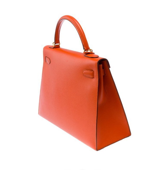 Image 1 of Sac HERMES Kelly 32 en Cuir Orange - 103499