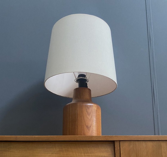 Image 1 of Teak table lamp by Kirk Copenhagen Denmark 1970s
