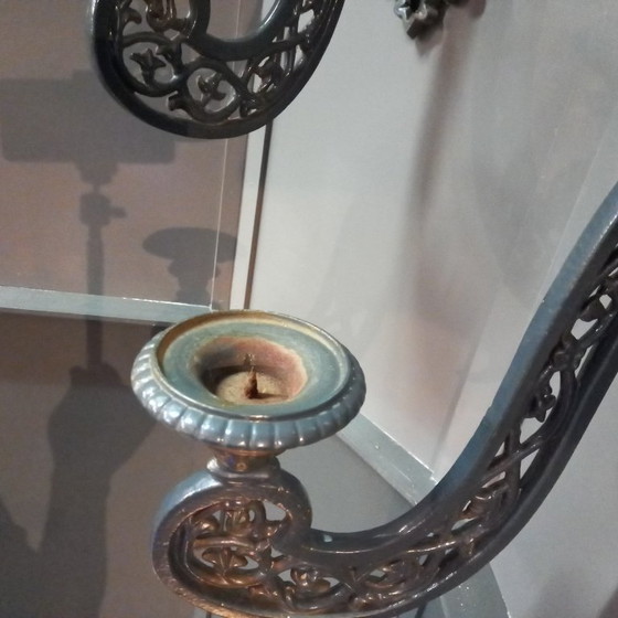 Set antiker neugotischer Gusseisen-Wandkerzenhalter ca. 1875-1880 – Cast Iron (photo 12 of 12)