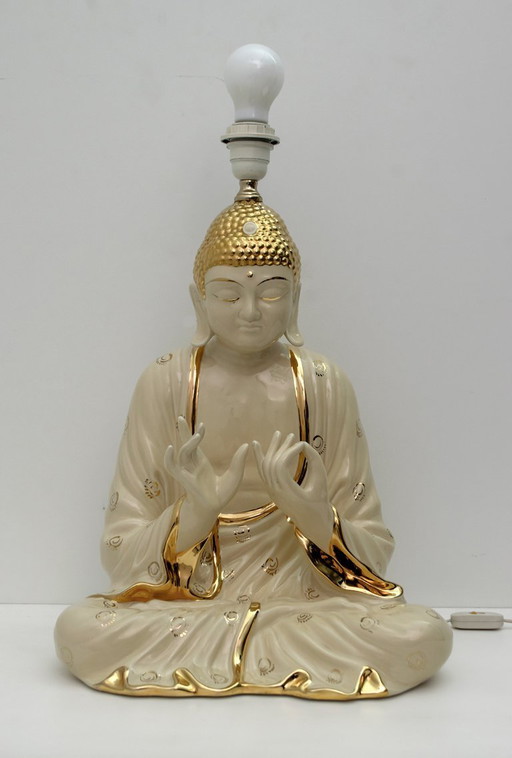 Mid-Century Modern Italian Porcelain Buddha Table Lamp by Zanotto, 1970s