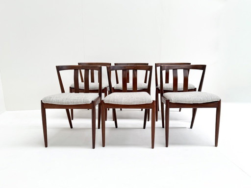 6er Set Kai Kristiansen Esszimmerstühle aus Teakholz