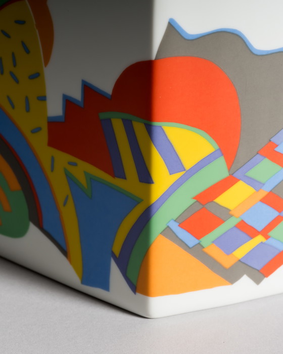 Image 1 of Rare Large Memphis‑Style Porcelain Vase by Barbara Brenner for Rosenthal, Thomas Atelier Collection, 1980s