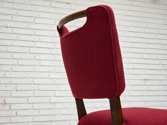 Image 1 of 1960, set van 6 Deense eetkamerstoelen van Slagelse Møbelværk, meubelwol, beukenhout.