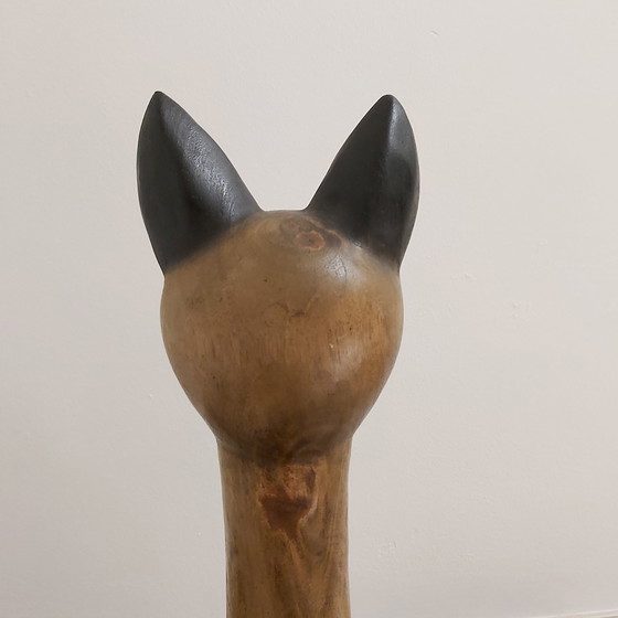 Image 1 of Beautiful big cat in wood carving