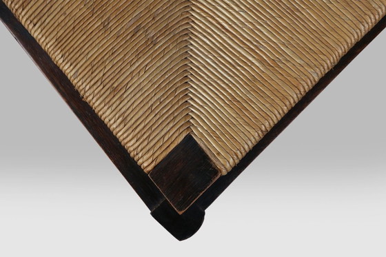 Image 1 of Vintage eetkamerstoelen in eiken en riet van Victor Coutray, set van 6