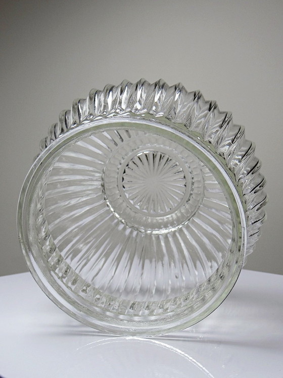 Image 1 of Large vintage crystal/glass and silver-plated metal bonbonnière