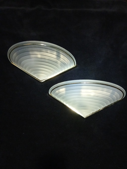 Deux appliques Art déco verre