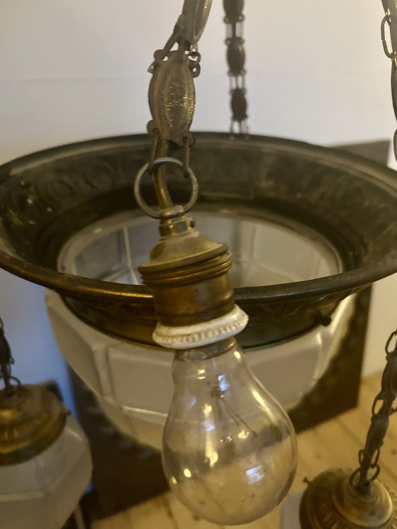 Image 1 of Art deco kroonluchter, glas