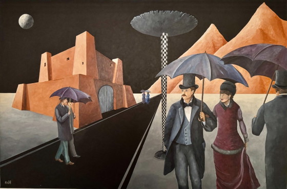 Image 1 of Painting "Moonset Boulevard"