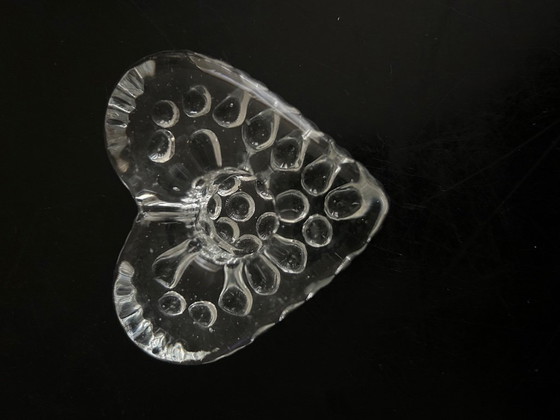 Image 1 of pair of heart candlesticks 1960