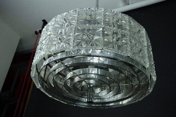 Image 1 of Lampadario vintage Kinkeldey in cristallo e cromo. Germania anni '60