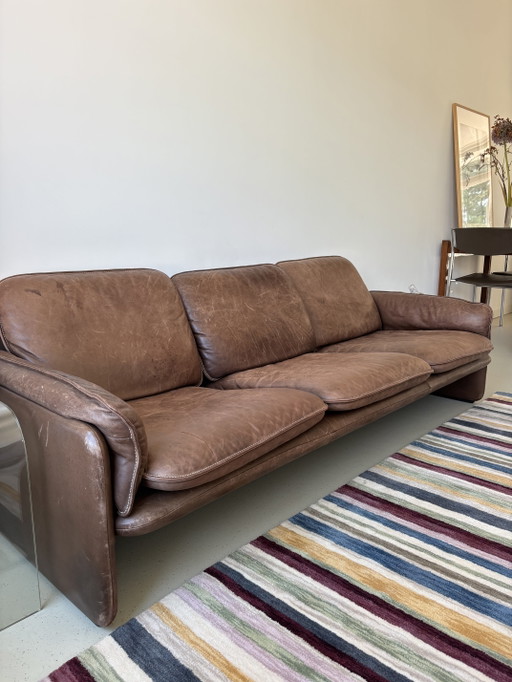 Divano a 3 posti in pelle Original De Sede DS-61 – marrone cognac