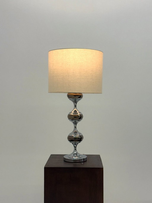 Lampada da tavolo Space Age con base scultorea cromata
