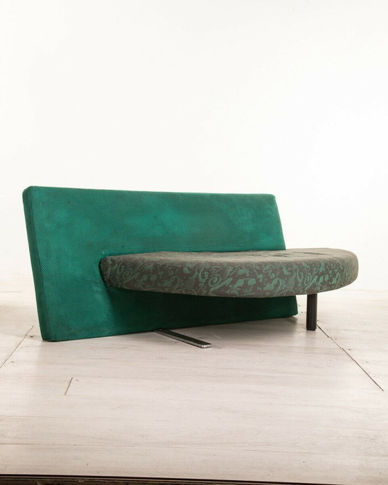 Image 1 of Sofa in groen fluweel van Maurizio Salvato voor Saporiti, 1980