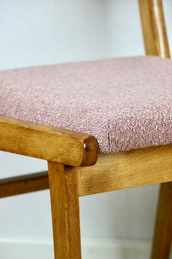 Image 1 of Sedie vintage rosa fucsia boucle - set da 6