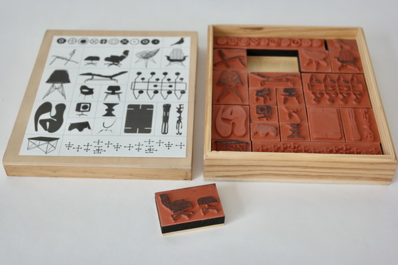 Image 1 of Vitra, Eames Rubber Stamp Set in Original Wooden Box