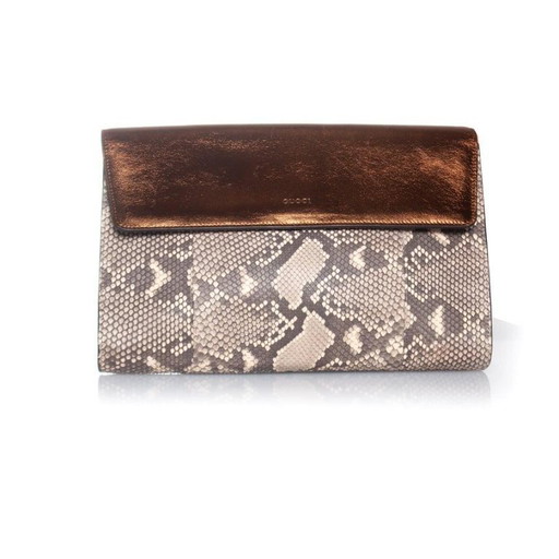 Gucci Clutch aus Pythonleder mit Metallklappe