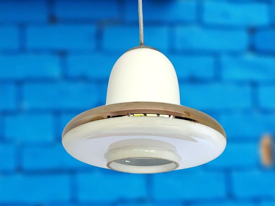 Image 1 of Hanglamp van Deens modern opaline glas uit 1960