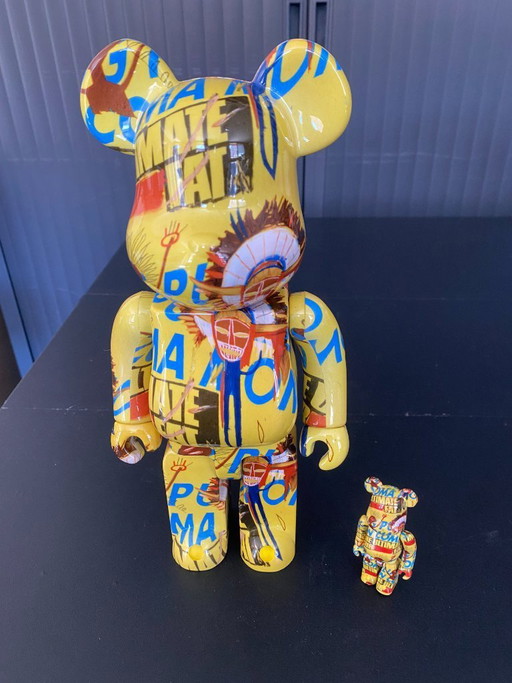 Bearbrick Andy Warhol x Jean Michel Basquiat N3 400% + 100% Medicom Spielzeug