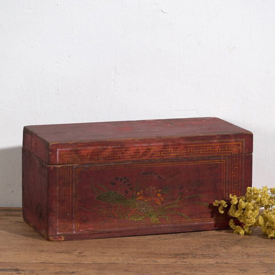 Antique red box with floral motifs (c.1900) #9 – Decorative Objects (photo 5 of 40)