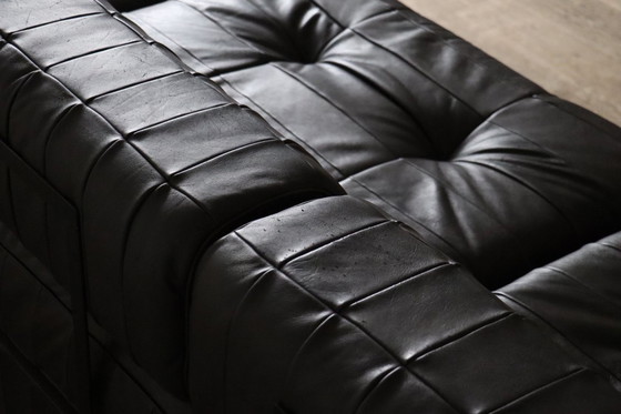 Image 1 of De Sede DS-88 Modular Sofa In Dark brown Patchwork Leather, Switzerland 1970s
