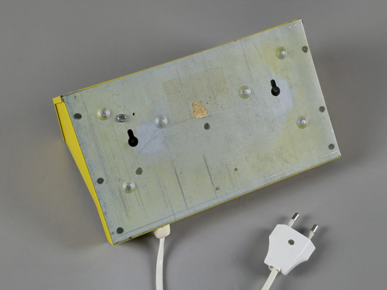 Image 1 of 1970s Vintage ELIDUS Type 9000 Yellow Metal Wall Light With Perforated Plastic Grid by Björn Svensson.