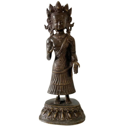 Estatua de Buda Dipankara de pie en bronce – lote 180