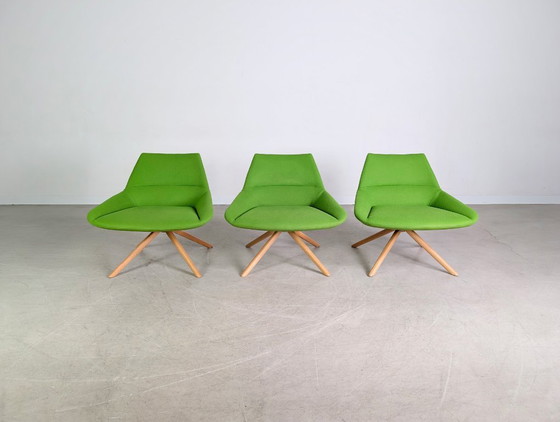 Image 1 of Set of 3 Inclass armchairs Pillet Dunas XL green office lounge chair