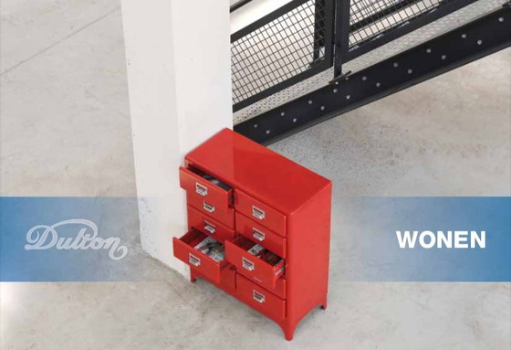 Image 1 of Cassettiera Dulton retro rosso