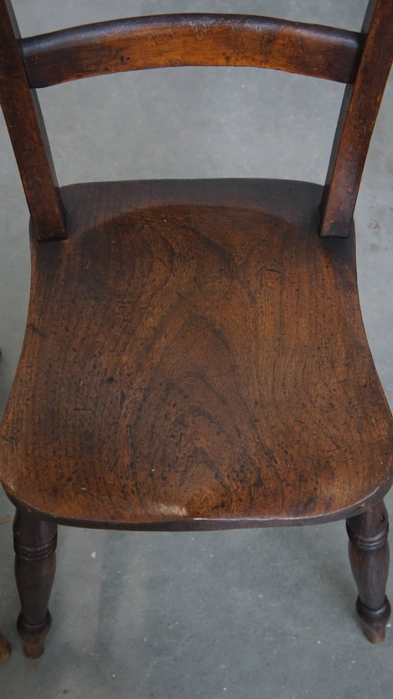 Image 1 of 8 x Antique English Oxford dining/kitchen chair