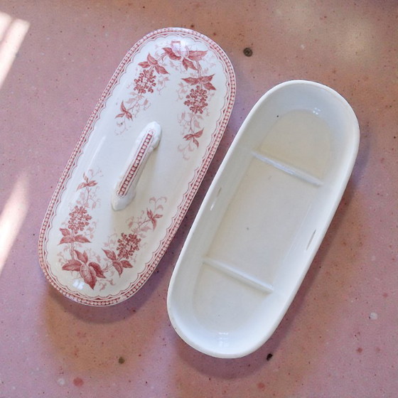 Image 1 of 19th century comb holder, Dutch ironstone, signed Maastricht "Spring"