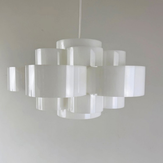 Image 1 of Lampada a sospensione Space Age in plexiglass - Bianca - Cerchi