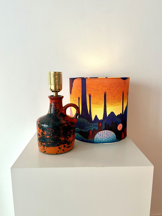 Image 1 of Lampe de balcon Space Age - sans fil - céramique recyclée d'Allemagne de l'Ouest